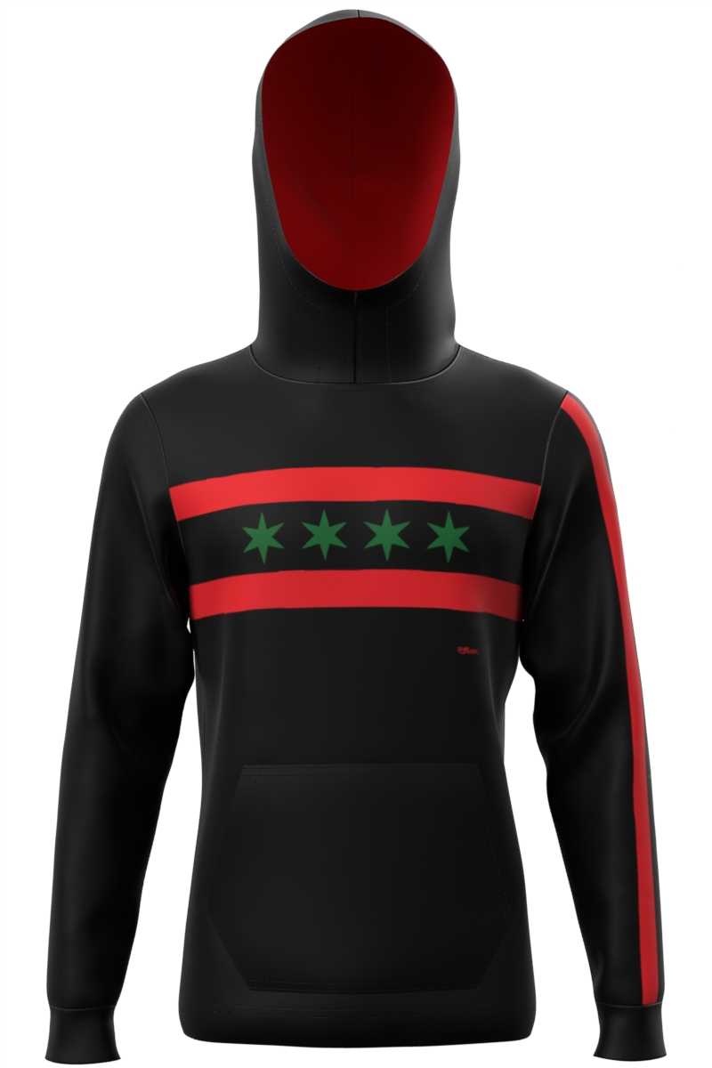 Black Chicago Lakefront Hoodie
