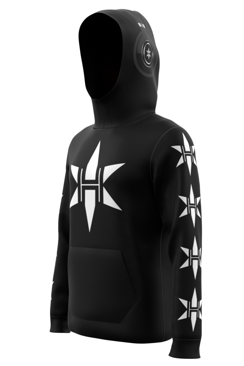 HEATHER HEADPHONE HOODIE BLACK