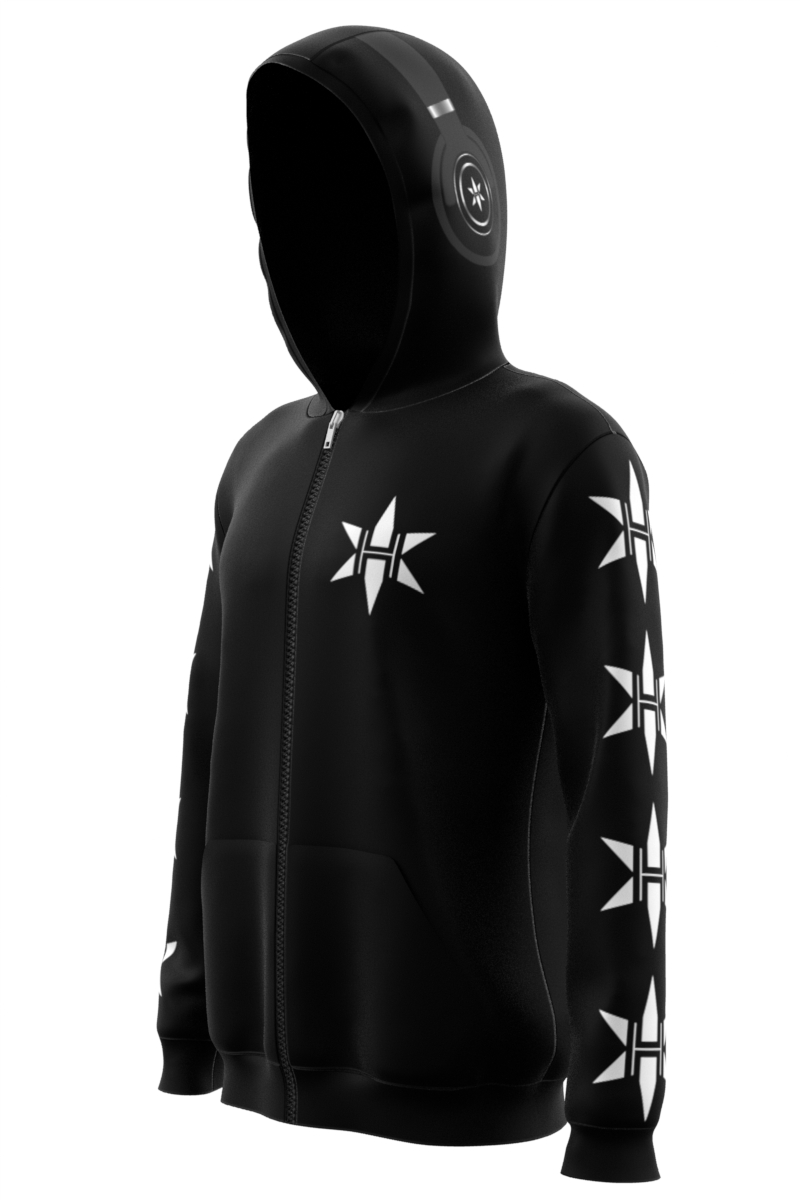 HEATHER HEADPHONE HOODIE  ZIP UP 