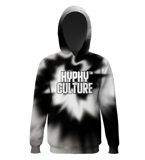 B/W Tie Die Long Sleeve Hoodie
